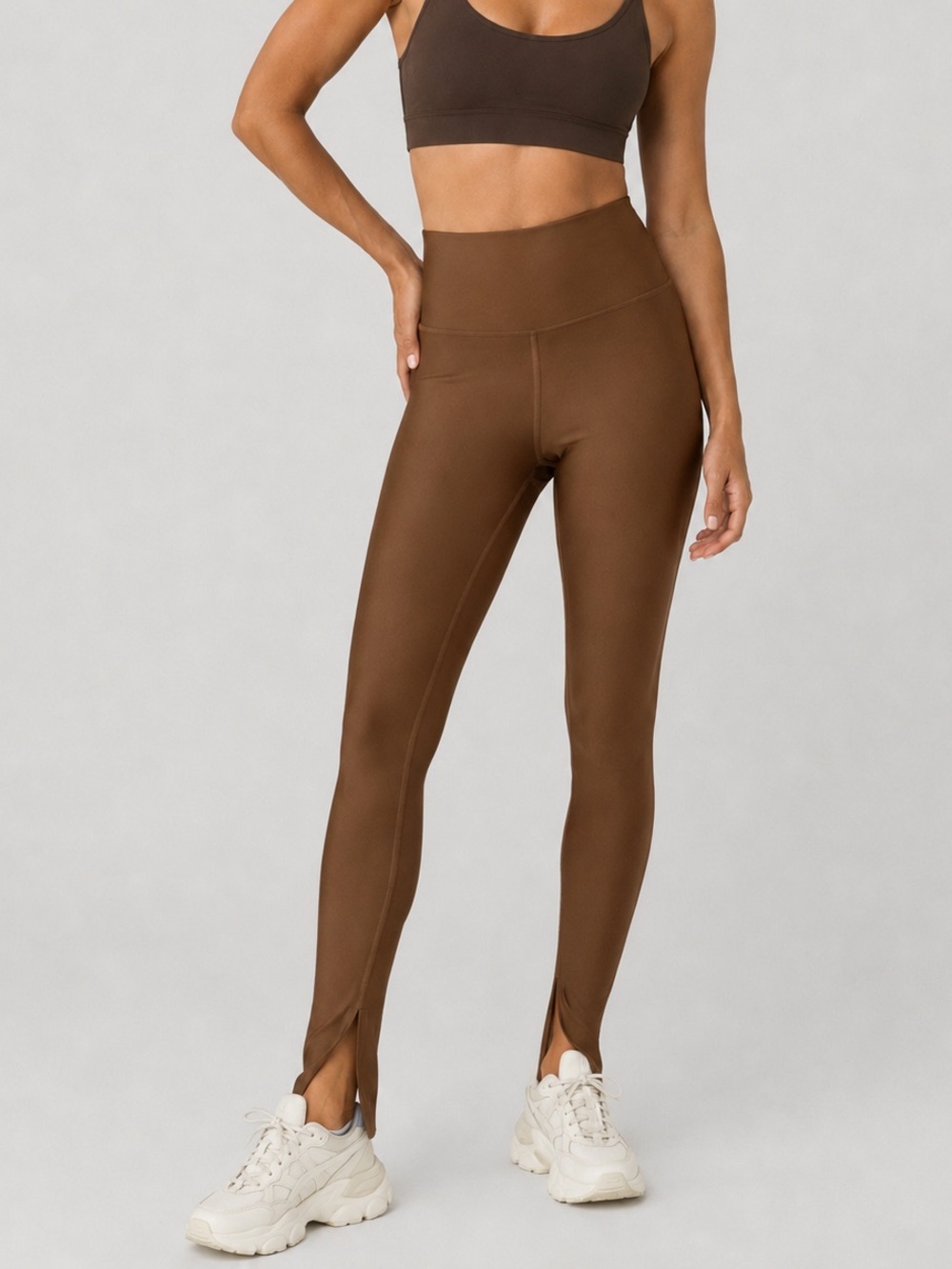 Alo cinnamon brown airlift slit ankle leggings